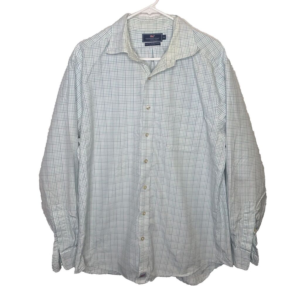 Vineyard Vines Shirt Mens XL Plaid Button Down Collar Whale Logo Preppy Casual